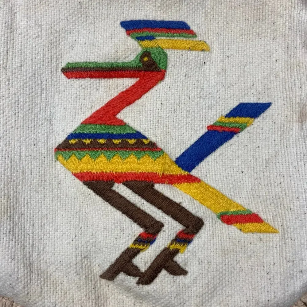 Boho Canvas Shoulder Bag w/ Fringe - Picture 3 of 9